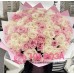 Букет 101 пионовидная Роза О Хара бело розовая