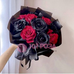 Букет черно красных Роз "Черная любовь"
