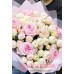 25 бело розовых пионовидных Роз 
