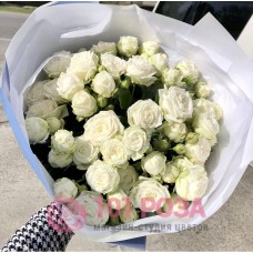 Белые кустовые пионовидные Розы "Ангел"