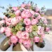 Букет светло розовых Пионов с зеленью