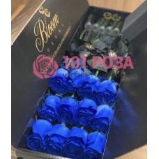 Синие Розы в коробке "Синева"