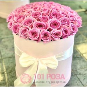 25 Роз розовых в коробке