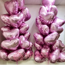Воздушные шары "Сердце розовое" - связка