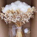 Букет невесты из Роз с пшеницей и Гипсофилой  №111