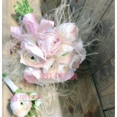Букет невесты из розовых Ранункулюсов №96