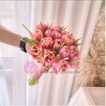 Букет невесты из пионовидных Тюльпанов розовых №124
