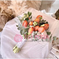 Букет невесты с оранжевыми Тюльпанами №128